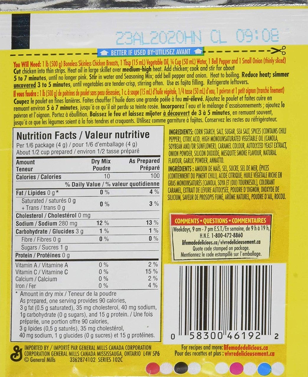 Old El Paso Fajita Seasoning Mix, 24g/0.8 oz.,. {Imported from Canada}